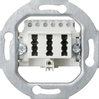 GIRA TAE-Anschlussdose 003302 | TAE 3x6 NFN Einsatz Unterputz | geschirmt | separate Kabelzugentlastung | weiß