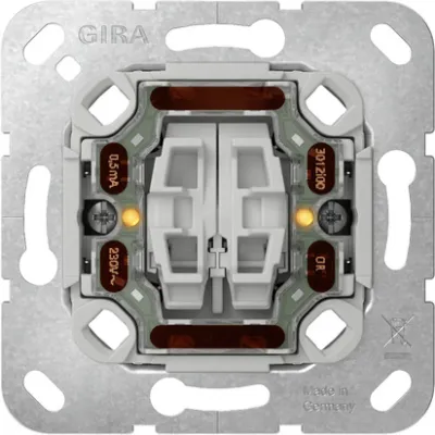 GIRA Serienschalter Taster 313500 | Tast-Kontrollschalter Unterputz | 2-fach | beleuchtet | 10AX 250V | IP20 | orange