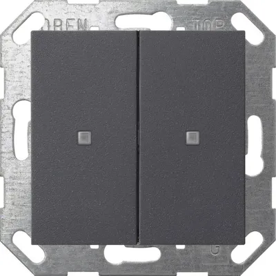 GIRA KNX Taster Wippe 2fach 517328 | System 55 | Busankoppler integriert | Temperatursensor | anthrazit | Kunststoff