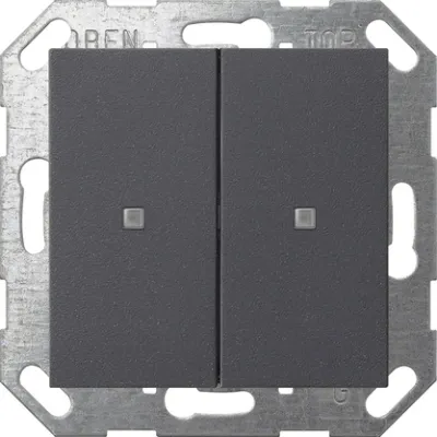 GIRA KNX Taster Wippe 2fach 517328 | System 55 | Busankoppler integriert | Temperatursensor | anthrazit | Kunststoff