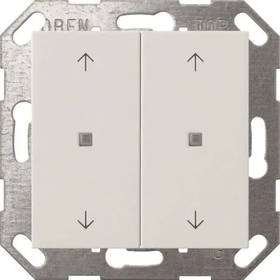 GIRA KNX Taster Wippe 2-fach 517427 | System 55 | Busankoppler & Temperatursensor | Pfeilsymbole | reinweiß matt