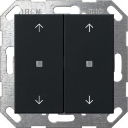 GIRA Taster Wippe KNX, 2f, Schwarz 5174005