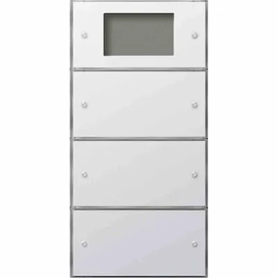 GIRA Tastsensor 3 Plus 2043112 KNX Flächenschalter 3-fach (1+2) | Raumtemperatursensor | Unterputz | glänzend | reinweiß