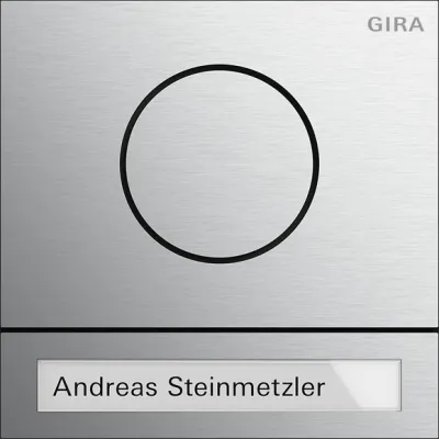 GIRA Türstationsmodul System 106 5565926 | Türsprechanlage Aluminium | Bus-System | 1 Klingeltaste | 106,5x106,5 mm