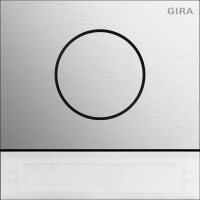 GIRA Türstationsmodul 5569926 | System 106 | 1 Klingeltaste | Bus-System | Aluminium | 106,5 x 106,5 mm | silber