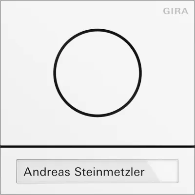 Gira Türstationsmodul 106 | 1 Klingeltaste | Echtmetall | Bus-System | verkehrsweiß | 106,5x106,5 mm | 5565902