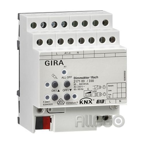 Bild: Gira Universal-Dimmaktor 1f. 500W KNX/EIB REG 217100