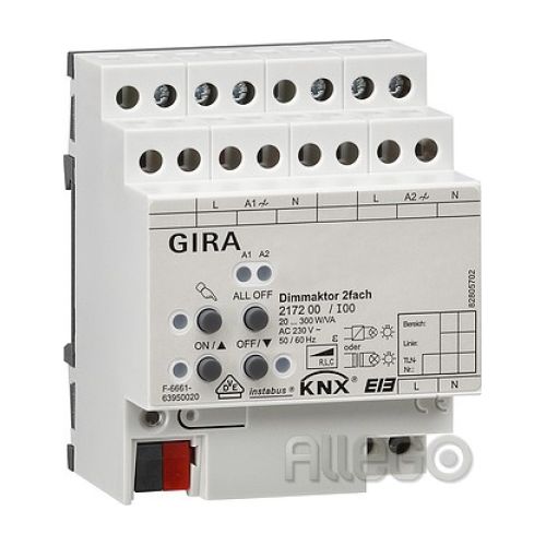 Bild: Gira Universal-Dimmaktor 2f. 2x300W KNX/EIB REG 217200