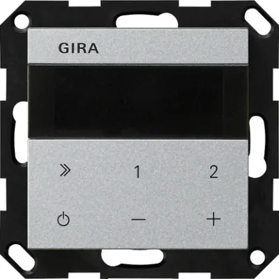 GIRA Unterputz-Radio IP 232026 System 55 | WLAN Internetradio | Bluetooth | Sonos Steuerung | Aluminium | 2 Module