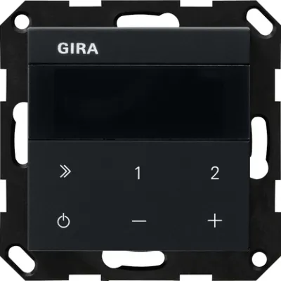 GIRA Unterputz-Radio IP 2320005 System 55 | WLAN Internetradio | Bluetooth | Sonos-Steuerung | schwarz matt | modular