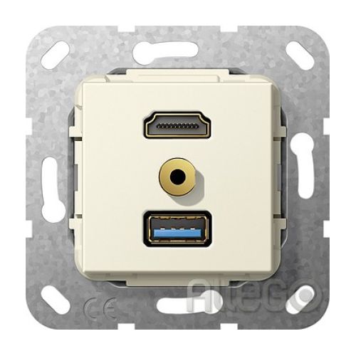 Bild: Gira UP Tragring HDMI und USB A cws Klinke 568001