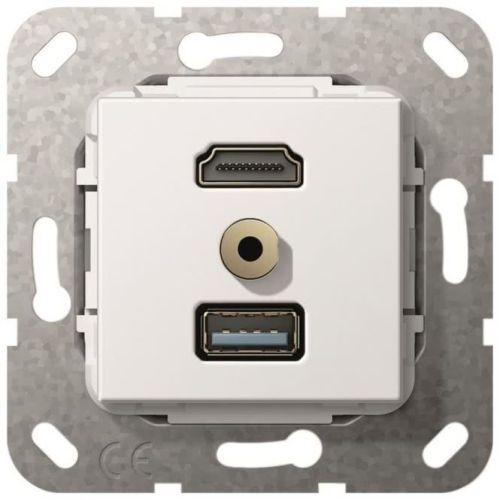 Bild: GIRA UP Tragring HDMI und USB A rws Kabelpeitsche 568103