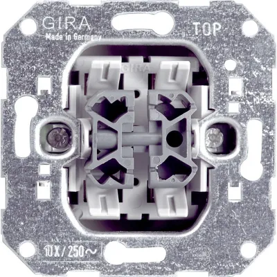 Gira Wippschalter Einsatz 010800 | 2-fach Wechselschalter Unterputz 10A 250V IP20 | Steckklemme