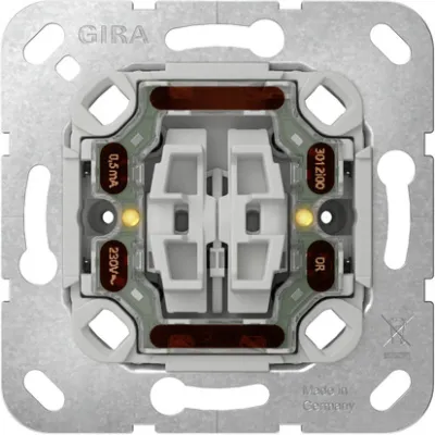 GIRA Wipp-Kontrollschalter Einsatz 382500 | Serienschalter UP IP20 | 2-fach | LED orange | 10AX 250V