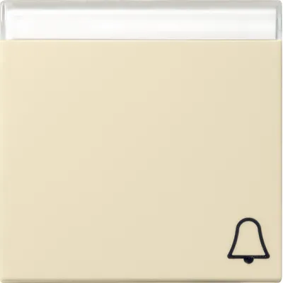 Gira Wippe für Klingeltaster 067301 | Symbol Klingel | Beschriftungsfeld | System 55 | glänzend | Kunststoff | cremeweiß