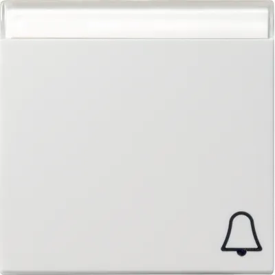 GIRA Wippe 067327 | Klingeltaster Symbol Klingel | System 55 | mit Beschriftungsfeld | reinweiß matt | Kunststoff