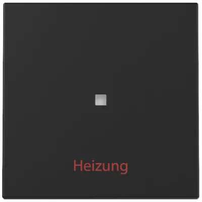 GIRA Kontrollwippe Schalter 3678005 | System 55 | Heizung Ein/Aus | Kontrollfenster | Kunststoff matt lackiert | schwarz