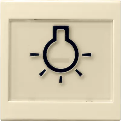 Gira Wippe Schalter/Taster 021601 | abtastbares Symbol Licht | großes Beschriftungsfeld | System 55 | cremeweiß glänzend