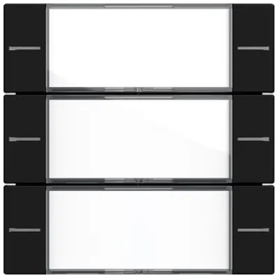 GIRA Wippenset 3-fach 5773005 | Tastsensor 4 System 55 KNX | Beschriftungsfeld | Kunststoff Thermoplast matt | Schwarz