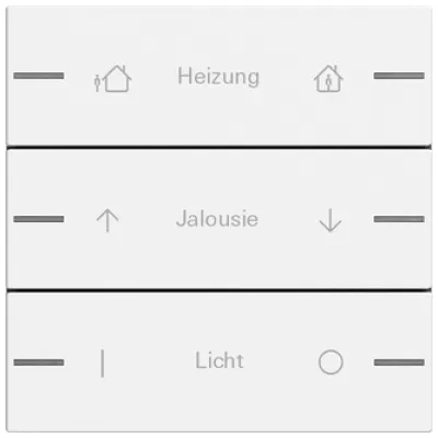 GIRA Wippenset 3-fach 576327 | Tastwippe KNX System 55 | individuell beschriftbar | Kunststoff matt | Reinweiß RAL 9010