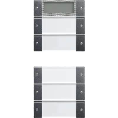 GIRA Wippenset 5-fach Plus 214528 | System 55 | KNX kompatibel | beschriftbar | mit Beschriftungsfeld | anthrazit