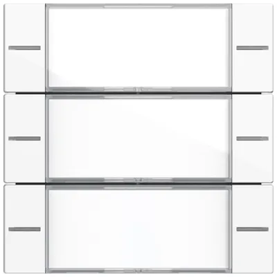 GIRA Wippenset 3-fach 577303 | KNX System 55 | Beschriftungsfeld | Thermoplast glänzend | Reinweiß RAL 9010