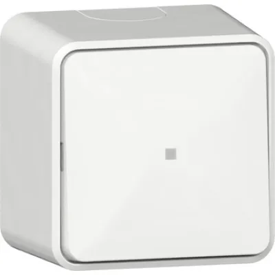 GIRA Wipp-Kontrollschalter 311613 | Wechselschalter Aufputz | LED orange | 10A 250V | IP20 | Thermoplast weiß