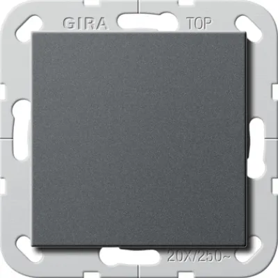 GIRA Wippschalter 2-polig 283628 | British Standard BS EN 60669-1 | 20A 250V | System 55 | Unterputz | Anthrazit