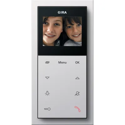 GIRA Wohnungsstation Video AP Plus 1239112 | Video-Innenstation | 2,2" Farbmonitor | Freisprechfunktion | reinweiß
