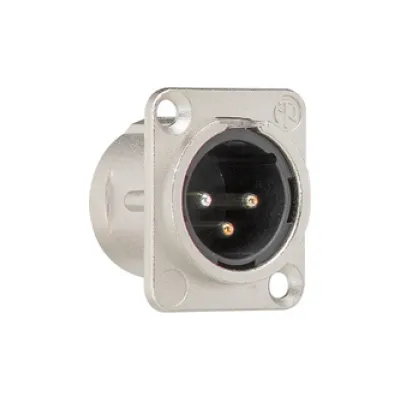 Gira XLR Flanschstecker 3-polig D-Serie 003700 | Einbaustecker | Lötanschluss bis 2,5 mm² | Metall | Halogenfrei | IP20