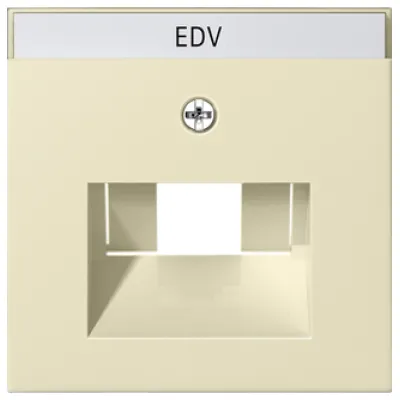 GIRA Abdeckung Zentralplatte 028401 für UAE/IAE/ISDN Netzwerkdose | System 55 | cremeweiß | Kunststoff glänzend