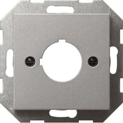 GIRA Zentralplatte mit Tragring 027226 | System 55 | Bohrung 22,5mm | Aluminium | Schraubbefestigung