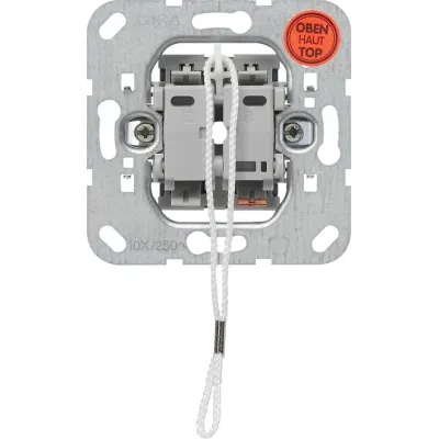 GIRA Zugtaster Einsatz 016500 | Unterputz | 10A 250V | 1-polig | Schließer | beleuchtbar | IP20 | Kunststoff