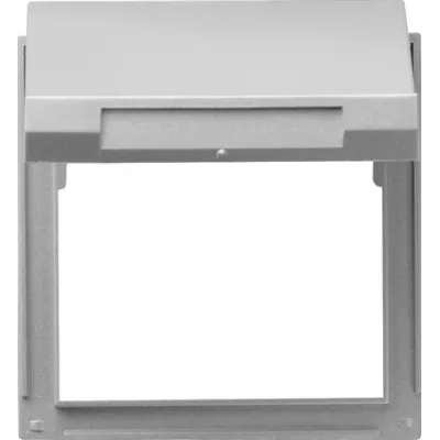 Gira Adapterrahmen mit Klappdeckel 065465 | TX_44 | Zwischenplatte System 55 | IP44 | Unterputz | Aluminium