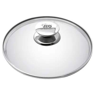 ELO Glasdeckel Galant 73024 | Glasdeckel 24 cm rund | Edelstahlrand | spülmaschinengeeignet | hitzebeständig | Silber