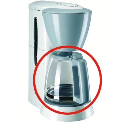 Melitta Glaskanne Typ 120 Single 5 M720-1/1 | Ersatzkanne für Kaffeeautomat | 5 Tassen | Weiß/Grau | Glas