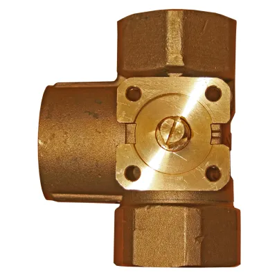 DIMPLEX 3-Wege Kugelhahn DWV 32 | Umschaltventil DN32 Messing L-Bohrung | Innengewinde | PN40 | für Heizung & Kühlung