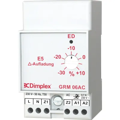 Dimplex Gruppensteuergerät GRM 06AC | AC-Aufladeregler | 230V | 160W | für Wärmespeicher | Hutschiene | LED | 379050