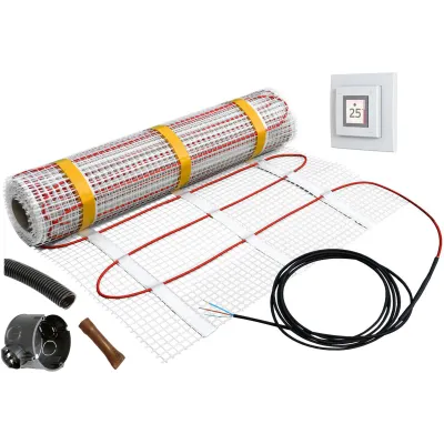 Dimplex Dünnbettheizmatte DCF160S-260W-Set | elektrische Fußbodenheizung 1,6m² | 160W/m² | inkl. Thermostat