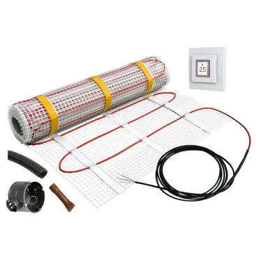 Dimplex Dünnbettheizmatte DCF160S-340W-Set | Fußbodenheizung 2,1m² 160W/m² | inkl. Thermostat | selbstklebend | 230V