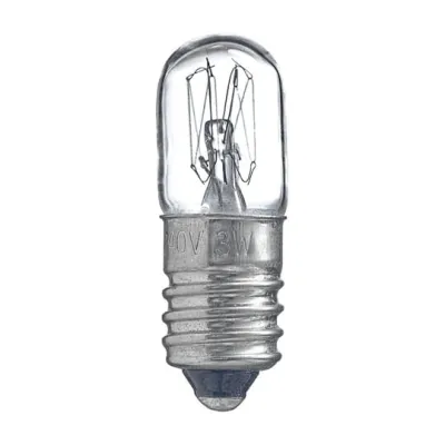Busch-Jaeger Glimmlampe 8340 E10 | 230V 3W | lichtstark | für Lichtsignale | Zubehör Schalterprogramme | 11x25mm | klar