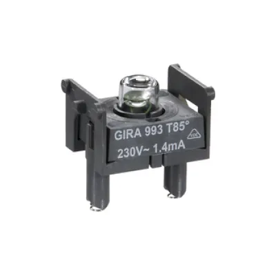 GIRA Glimmlampenelement 099300 E10 | Steck-Glimmlampe 230V | 1,4mA | für Lichtsignal, WG AP & Aufputz | Zubehör