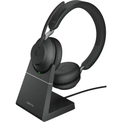 Jabra Headset Evolve2 65 UC Stereo 380aUCStereo | Bluetooth | USB-A | Ladestation | Noise Cancelling | schwarz