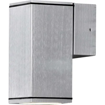 Konstsmide Außenwandleuchte Monza 7908-310 GU10 | Aluminium silber | IP44 | 13,5cm | Glas transparent | max. 35W