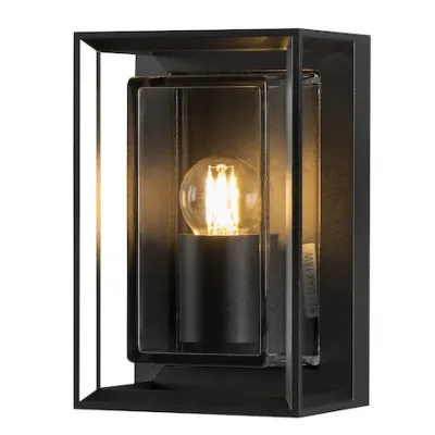 Gnosjö Konstsmide Wandleuchte 7886-750 | E27 Fassung | LED austauschbar | Aluminium | IP54 | Glas klar | schwarz