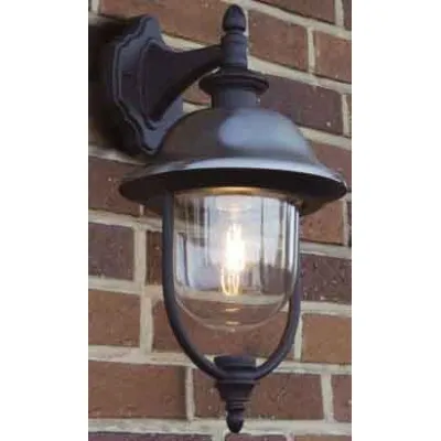 Konstsmide Wandleuchte Parma 7240-000 | Außenleuchte E27 75W | Alu/Edelstahl schwarz | IP43 | Acrylglas klar | 49cm