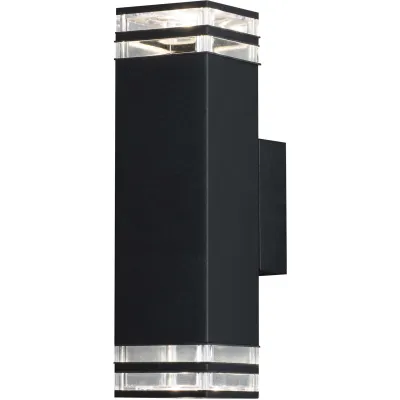 Konstsmide LED-Wandleuchte Pollux 408-750 | Außenleuchte | Up & Down | GU10 | Aluminium schwarz | IP44 | modern