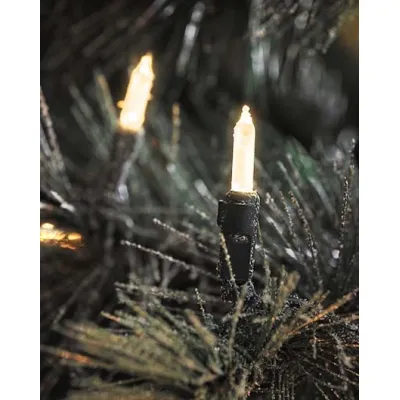 Konstsmide LED Minilichterkette 6060-100 | 120 LEDs | Außen | warmweiß | 25,85 m | 24V Außentrafo | grünes Kabel