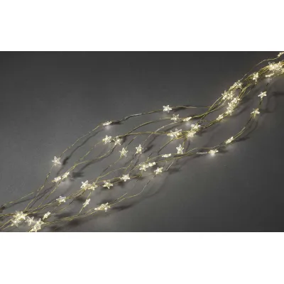 Konstsmide LED Sternenlametta 6371-180 | 200 LEDs warmweiß | 10 Stränge | 12V Trafo | Weihnachten | Innen | Gold