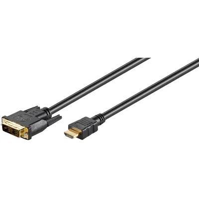 Goobay Adapterkabel 51581 DVI-D Stecker auf HDMI Stecker | Single-Link | 3m | vergoldet | Full HD 1080p | Schwarz